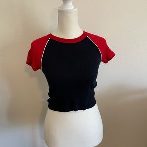 Navy and red Brandy Melville crop top